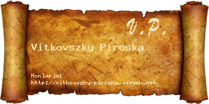 Vitkovszky Piroska névjegykártya